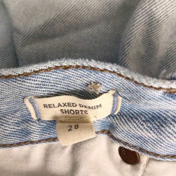 MADEWELL denim jeans shorts women 28 cutoff light wash relaxed - Picture 6 of 9